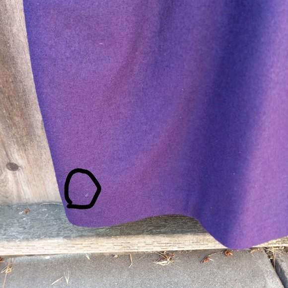 Retro Purple Car Coat with Attached Scarf - Picture 5 of 16